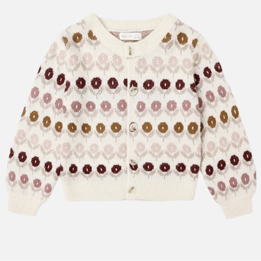 Rylee + Cru Cheyenne Cardigan | Floral Jacquard | 4-5Y